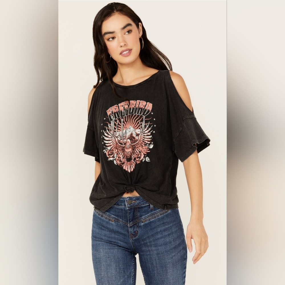White Crow Women's Freebird Cold Shoulder Graphic Tee